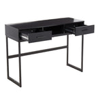 Franklin Console Table - Black Metal, Black Wood
