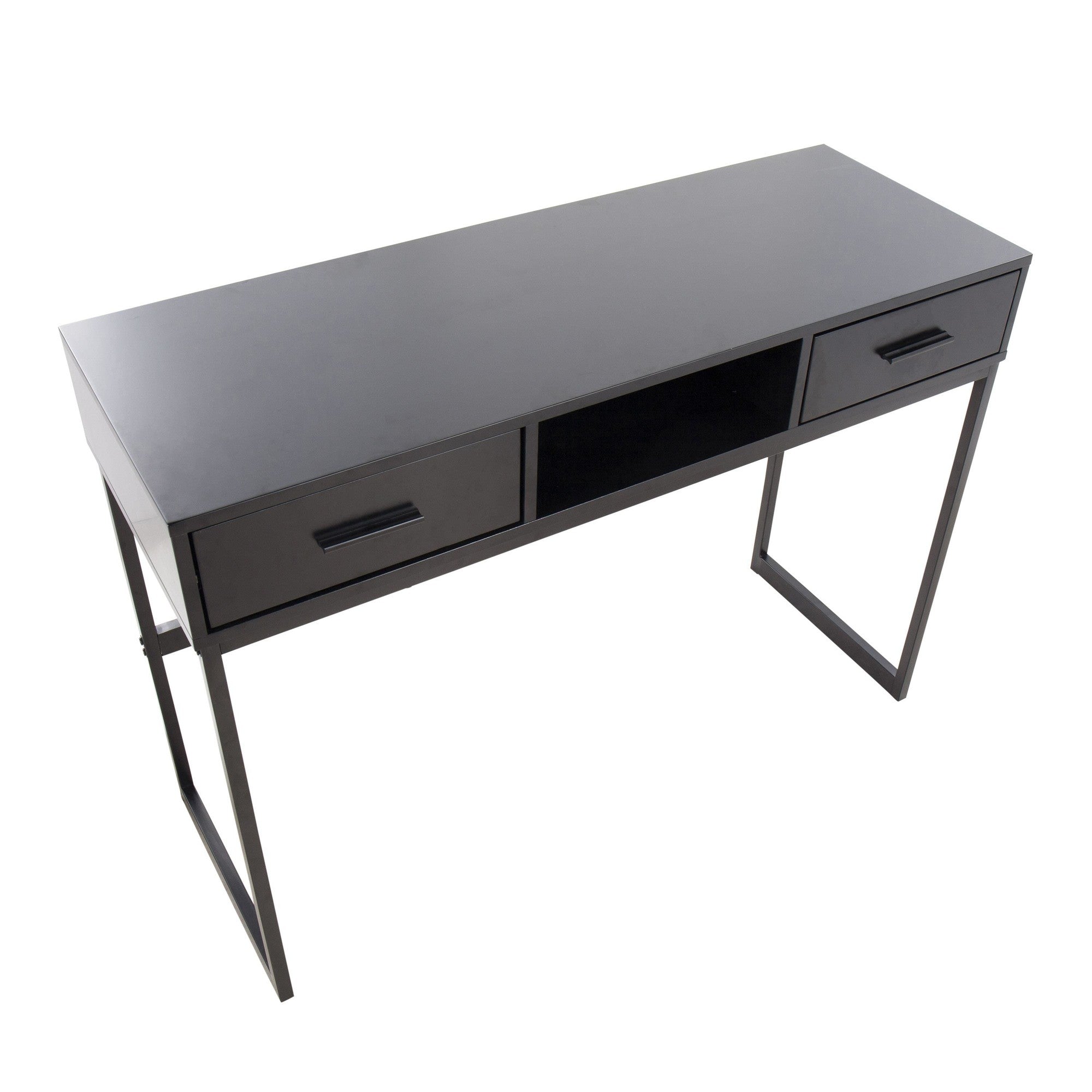 Franklin Console Table - Black Metal, Black Wood