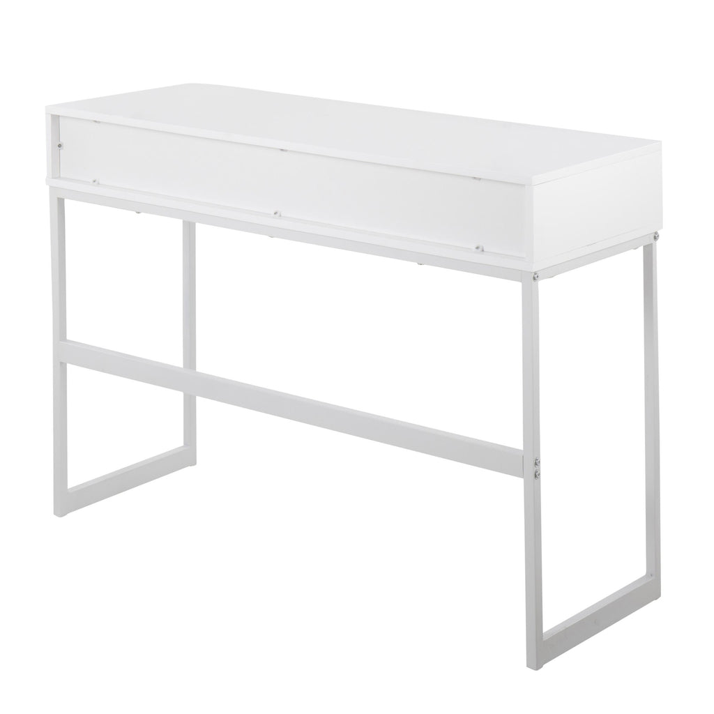 Franklin Console Table - White Metal, White Wood