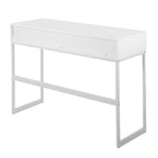 Franklin Console Table - White Metal, White Wood