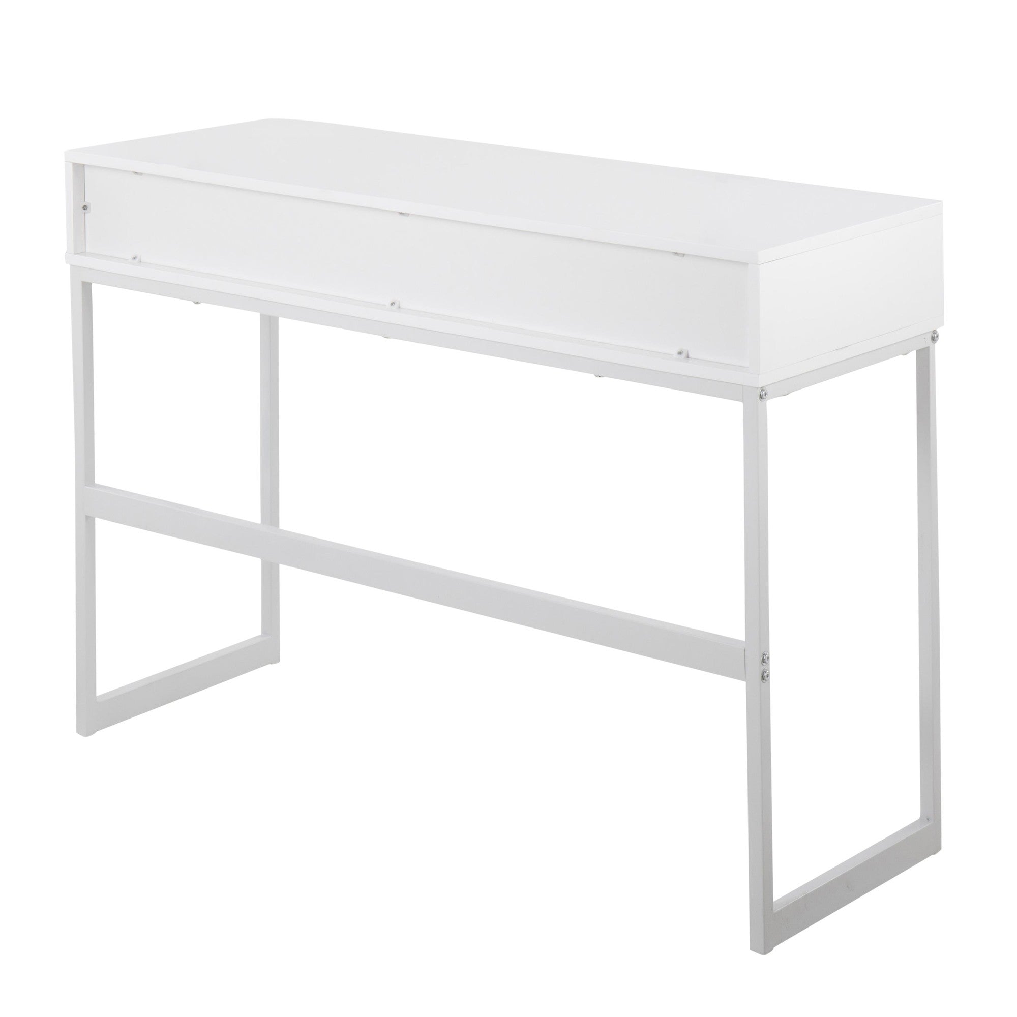 Franklin Console Table - White Metal, White Wood
