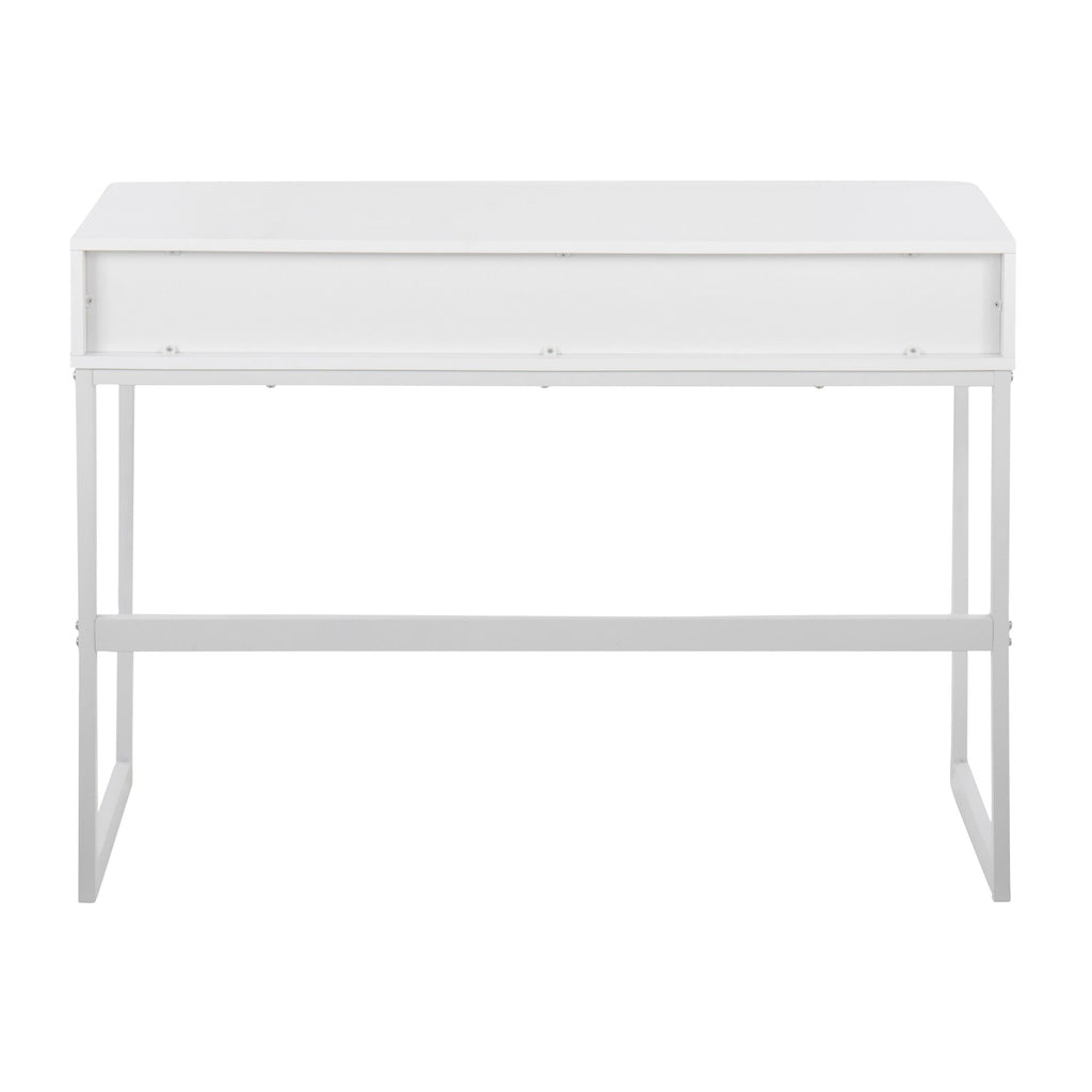 Franklin Console Table - White Metal, White Wood