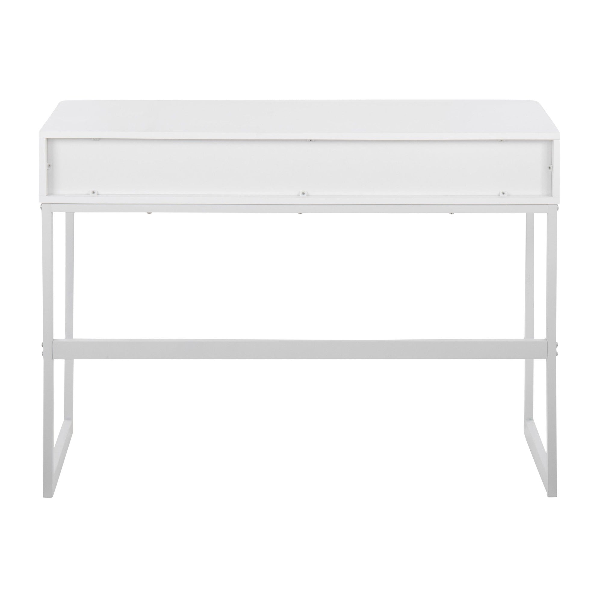 Franklin Console Table - White Metal, White Wood