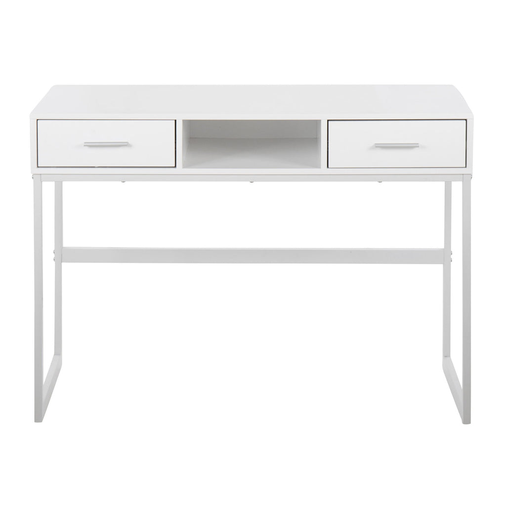 Franklin Console Table - White Metal, White Wood