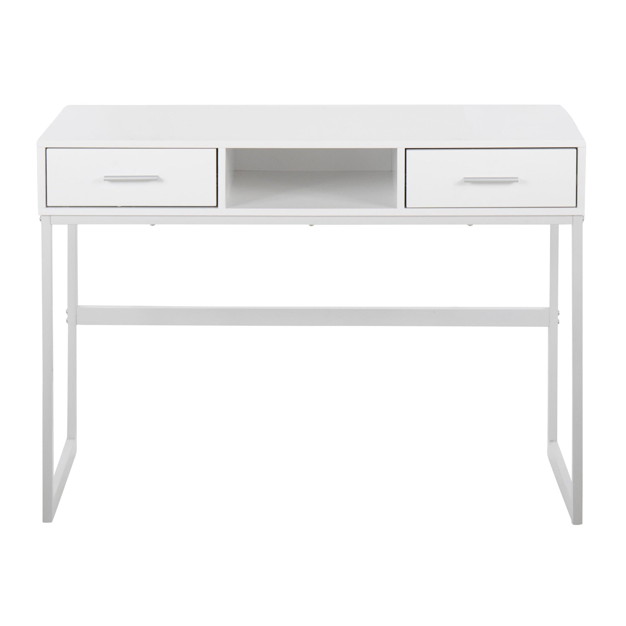 Franklin Console Table - White Metal, White Wood