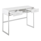 Franklin Console Table - White Metal, White Wood