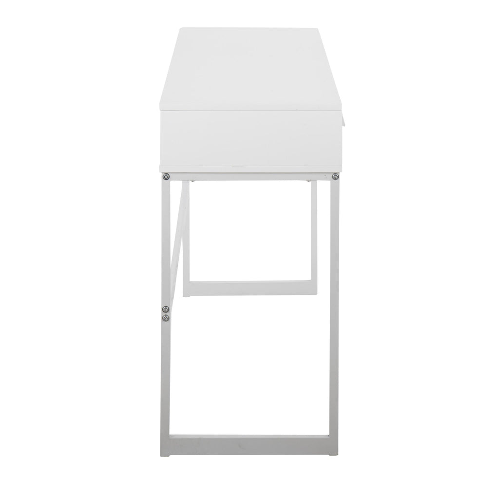 Franklin Console Table - White Metal, White Wood