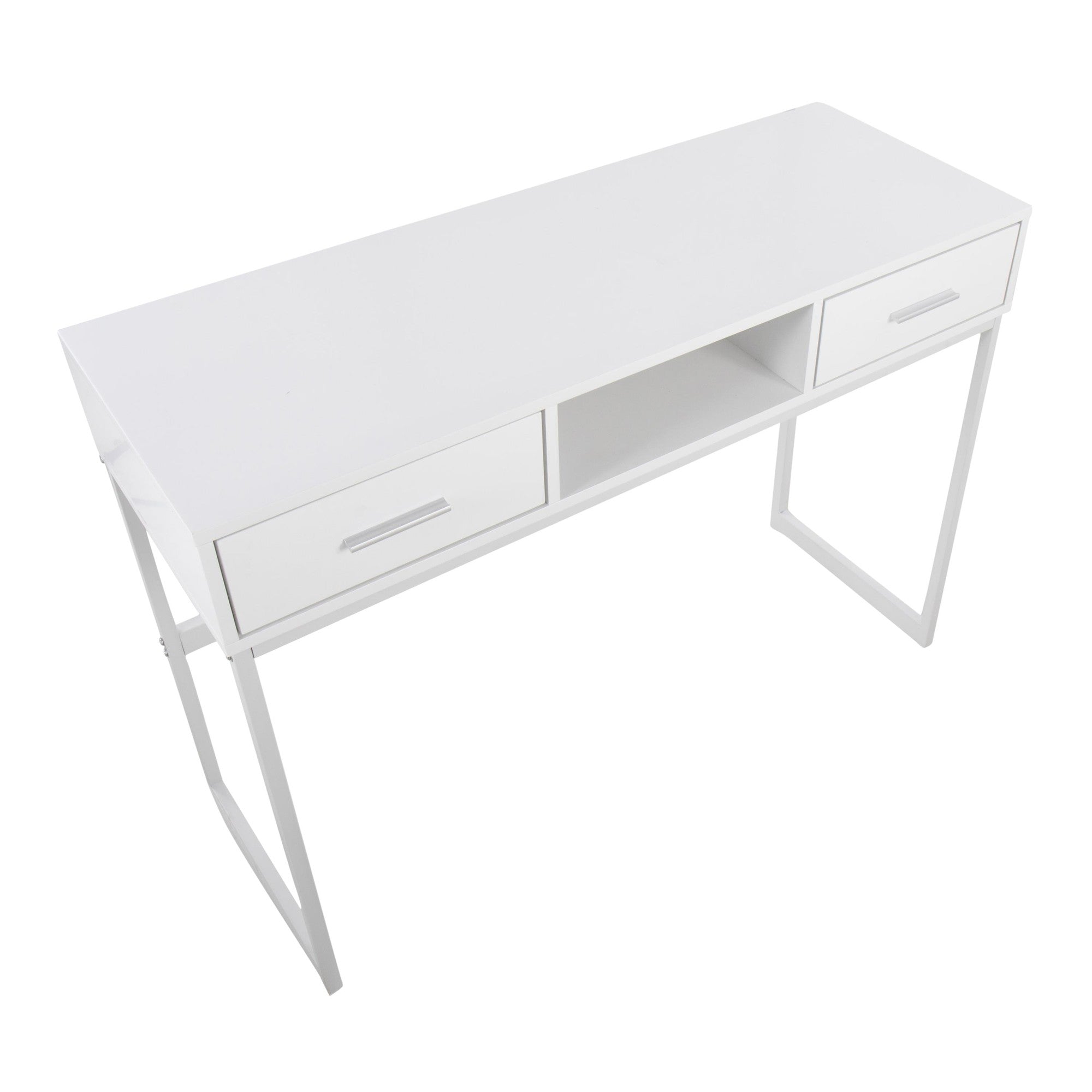 Franklin Console Table - White Metal, White Wood