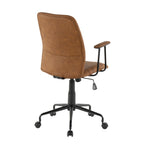 Fredrick Office Chair - Black Metal, Brown PU