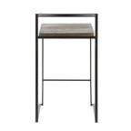 Fuji Stacker Counter Stool - Set of 2 - Black Metal, Espresso Bamboo