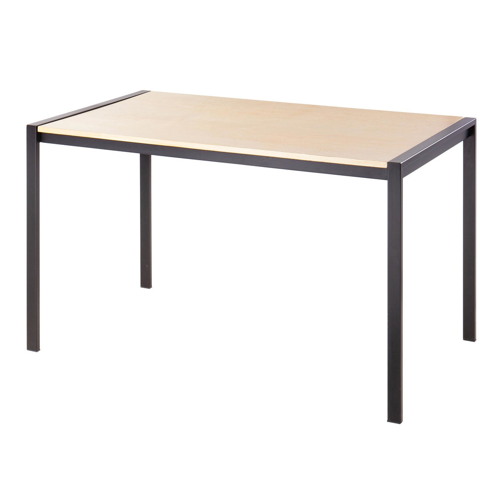 Fuji Dinette Table - Black Metal, Natural Wood
