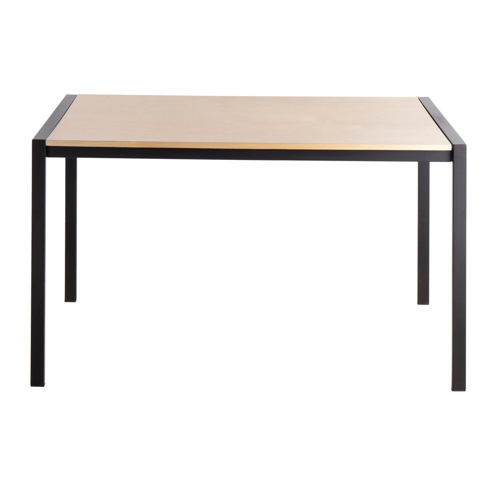 Fuji Dinette Table - Black Metal, Natural Wood