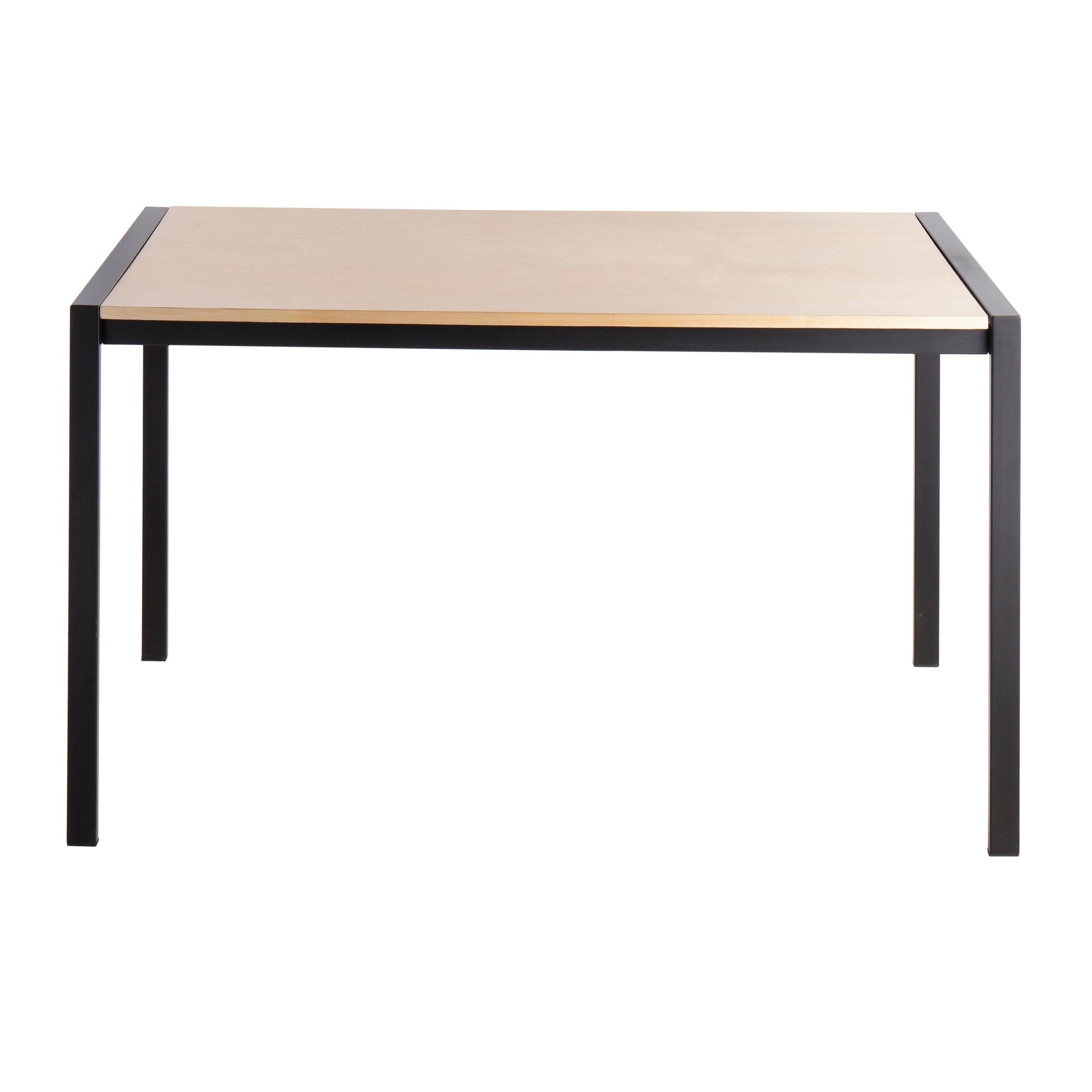 Fuji Dinette Table - Black Metal, Natural Wood