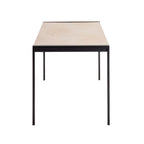 Fuji Dinette Table - Black Metal, Natural Wood