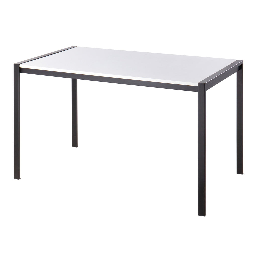 Fuji Dinette Table - Black Metal, White Wood