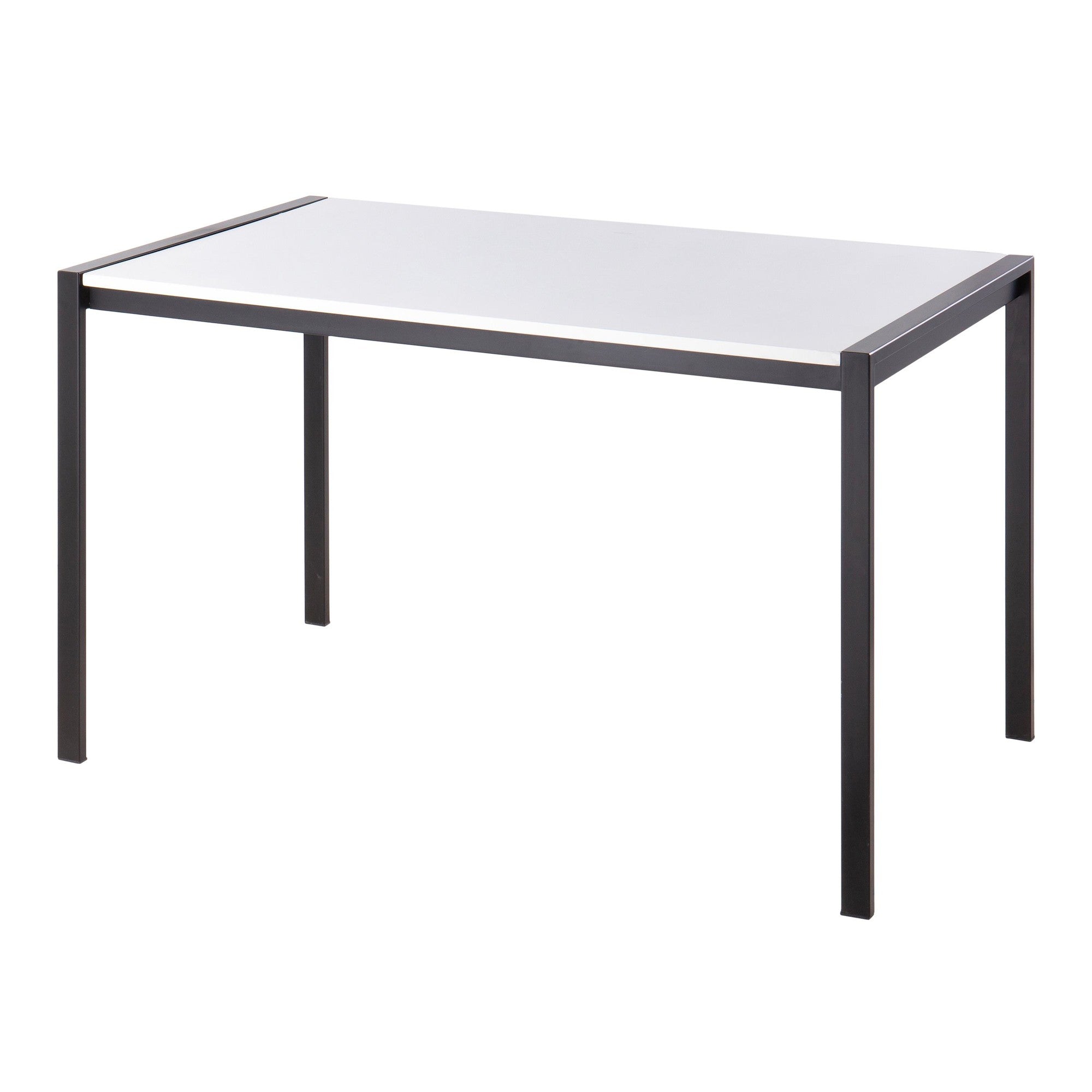 Fuji Dinette Table - Black Metal, White Wood