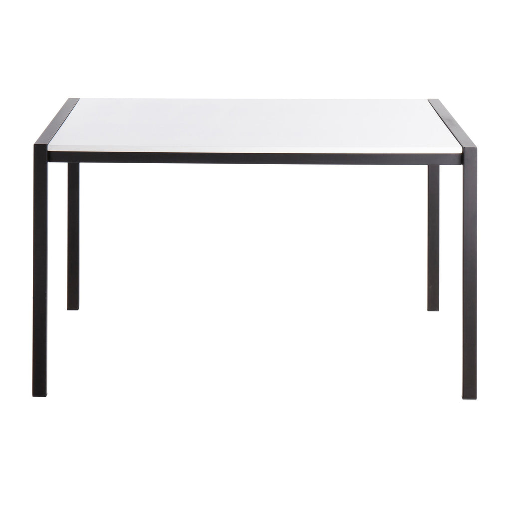 Fuji Dinette Table - Black Metal, White Wood