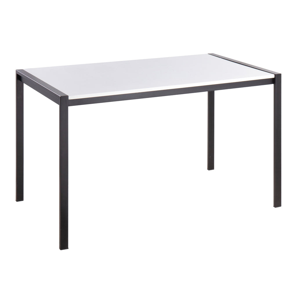 Fuji Dinette Table - Black Metal, White Wood