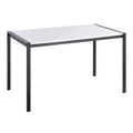 Fuji Dinette Table - Black Metal, White Wood