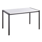 Fuji Dinette Table - Black Metal, White Wood