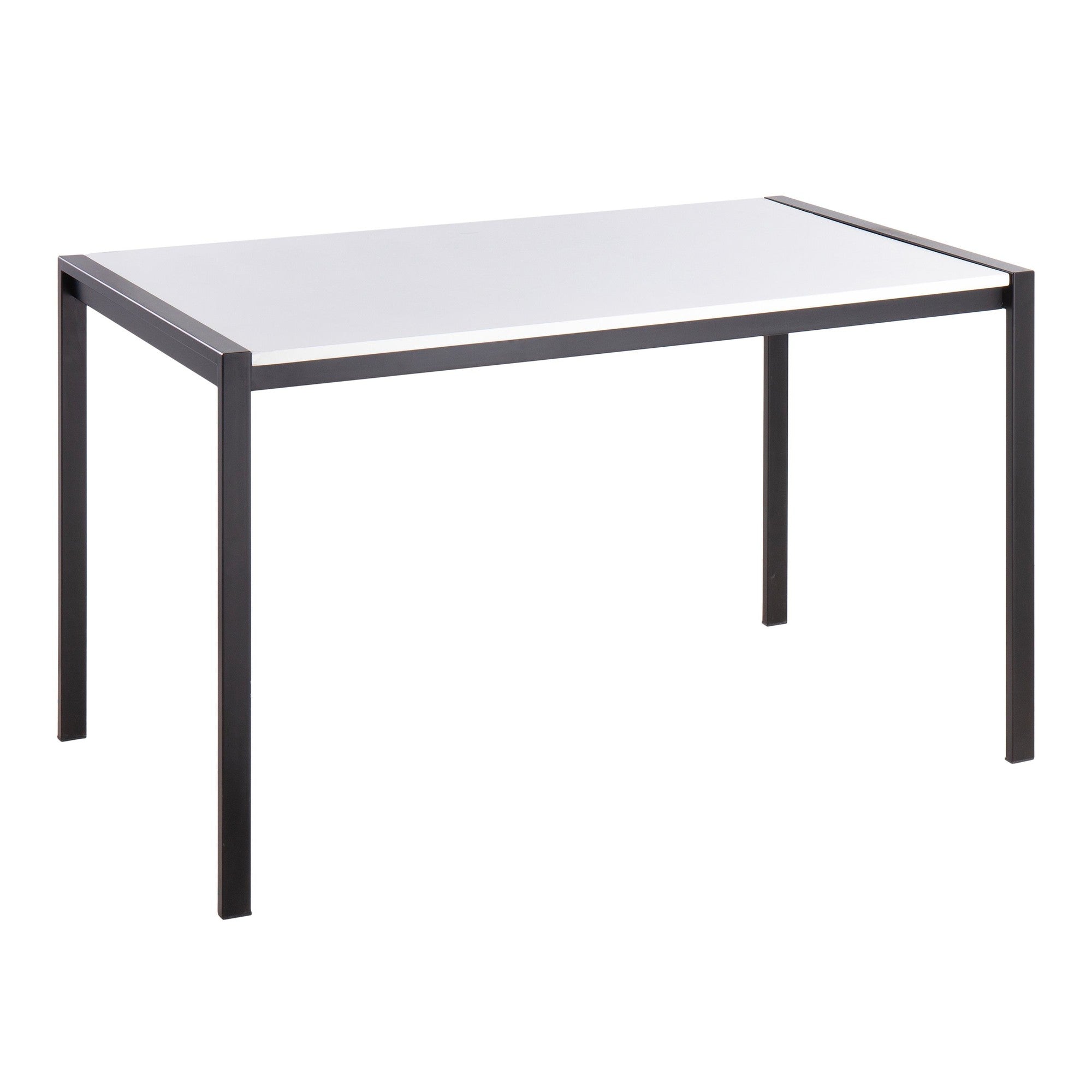 Fuji Dinette Table - Black Metal, White Wood