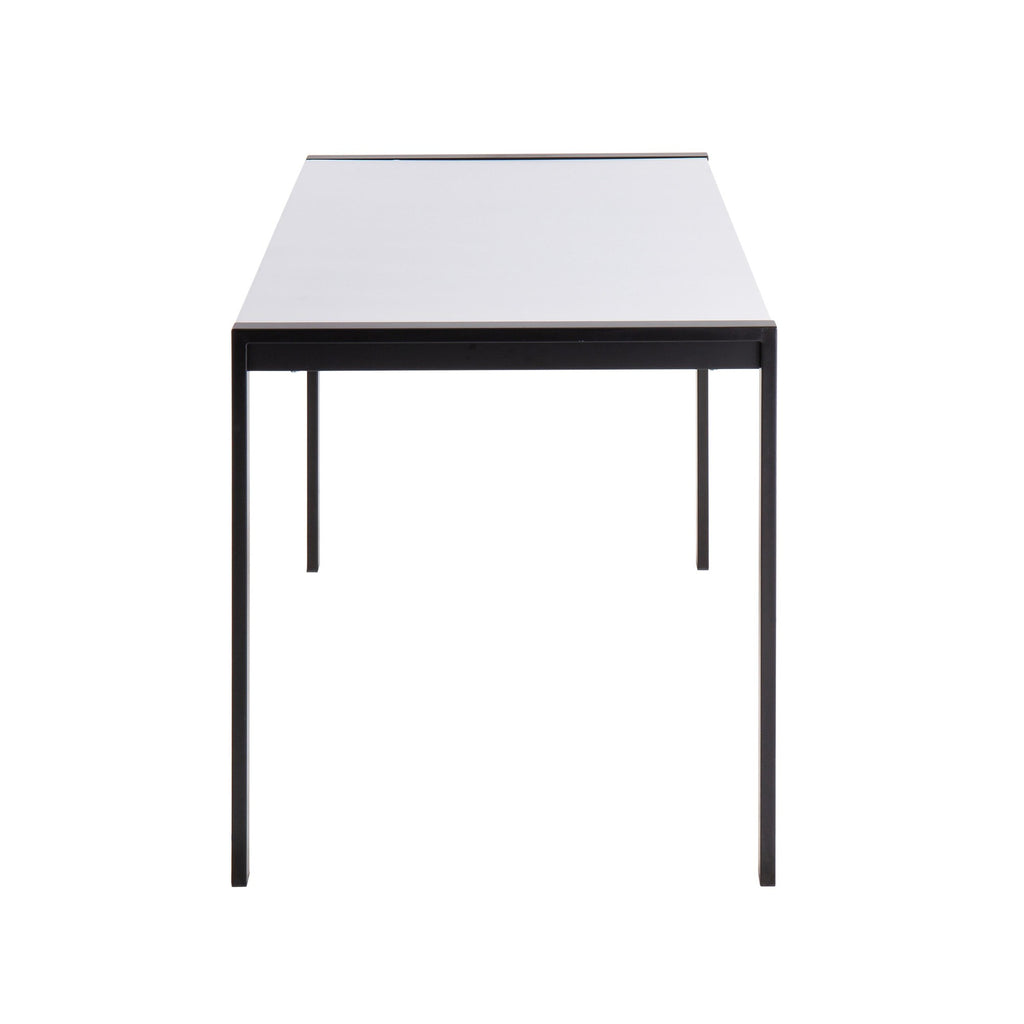 Fuji Dinette Table - Black Metal, White Wood