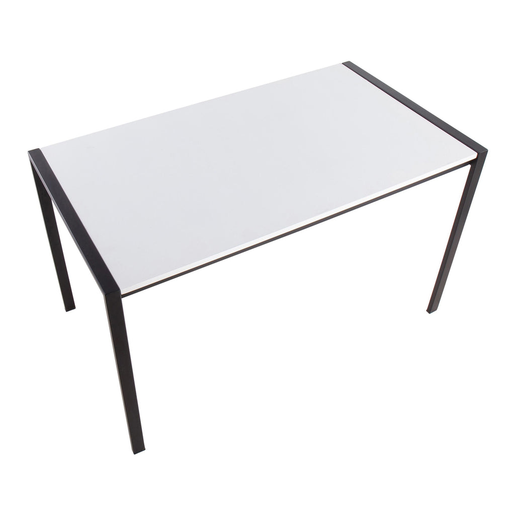 Fuji Dinette Table - Black Metal, White Wood