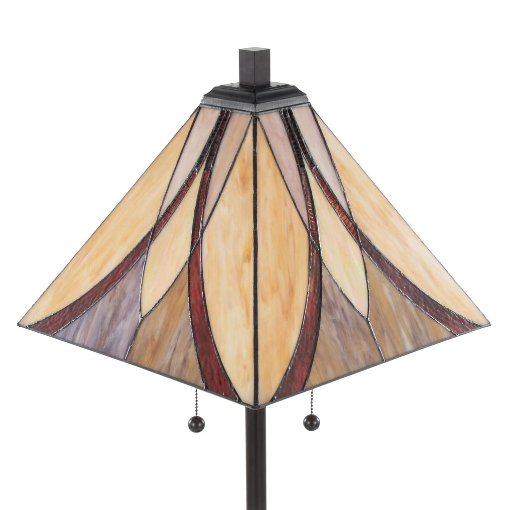Ren 63" Floor Lamp - Oil Rubbed Bronze Metal, Cream Glass, Brown Glass
