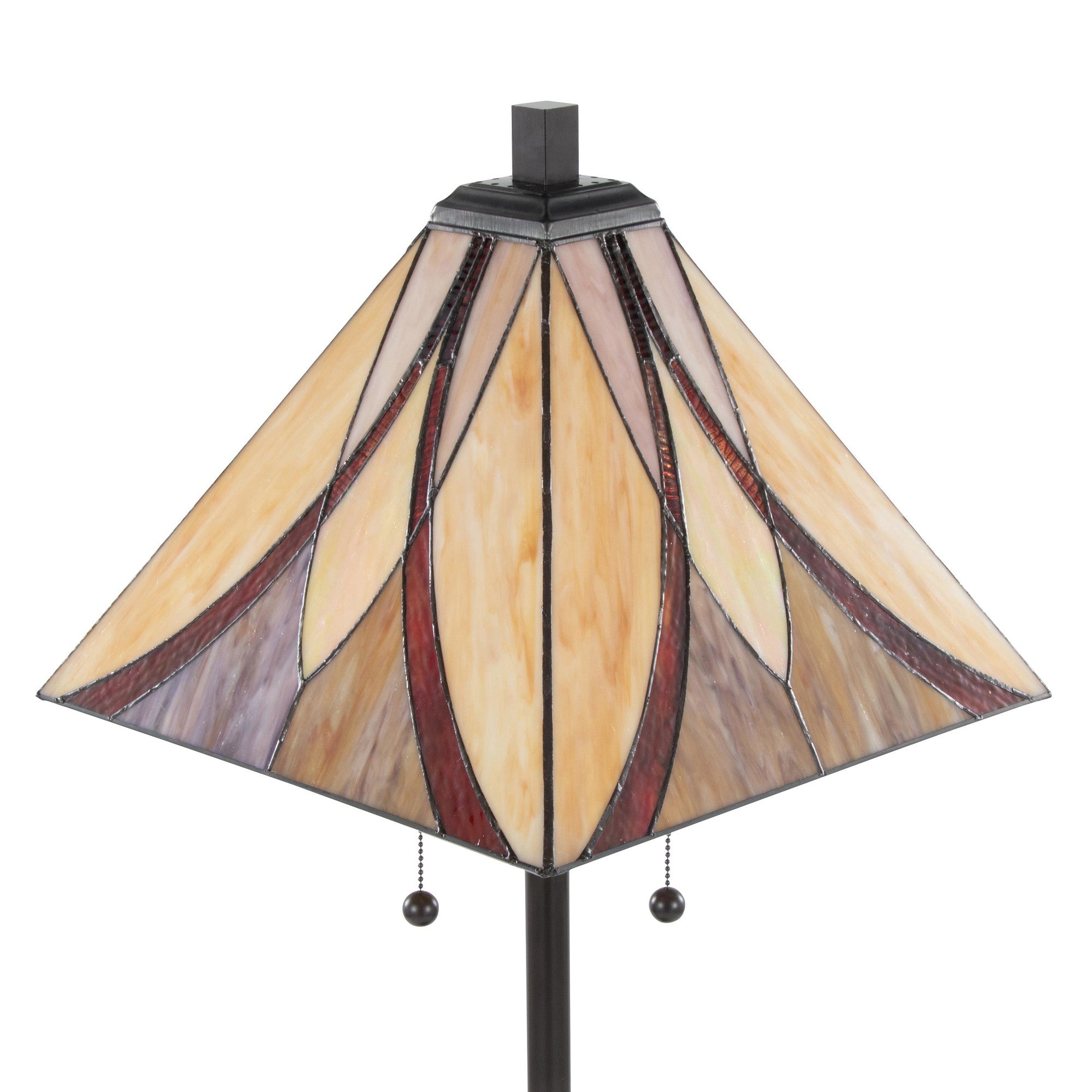 Ren 63" Floor Lamp - Oil Rubbed Bronze Metal, Cream Glass, Brown Glass