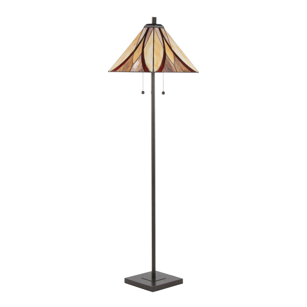 Ren 63" Floor Lamp - Oil Rubbed Bronze Metal, Cream Glass, Brown Glass