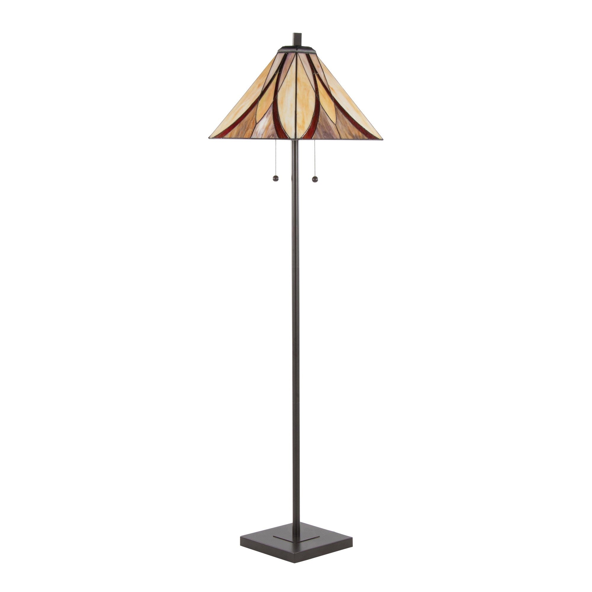Ren 63" Floor Lamp - Oil Rubbed Bronze Metal, Cream Glass, Brown Glass