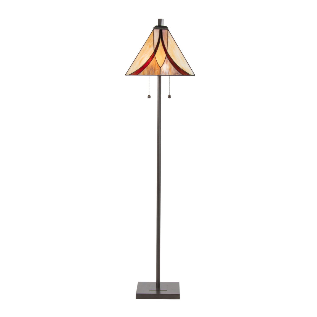 Ren 63" Floor Lamp - Oil Rubbed Bronze Metal, Cream Glass, Brown Glass
