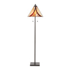 Ren 63" Floor Lamp - Oil Rubbed Bronze Metal, Cream Glass, Brown Glass