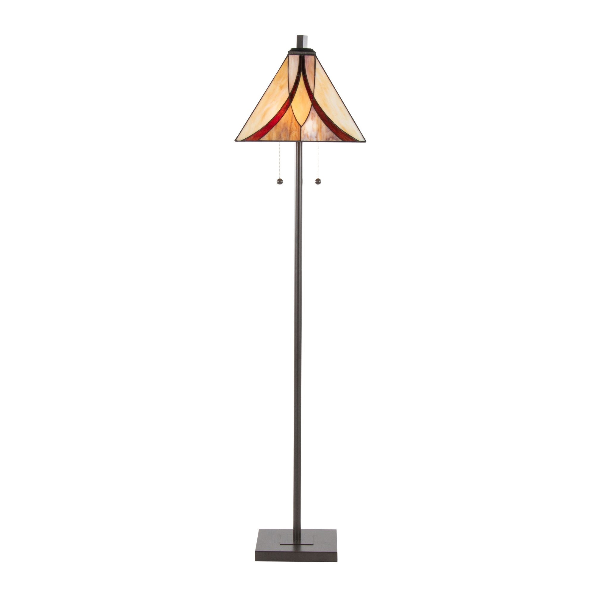 Ren 63" Floor Lamp - Oil Rubbed Bronze Metal, Cream Glass, Brown Glass