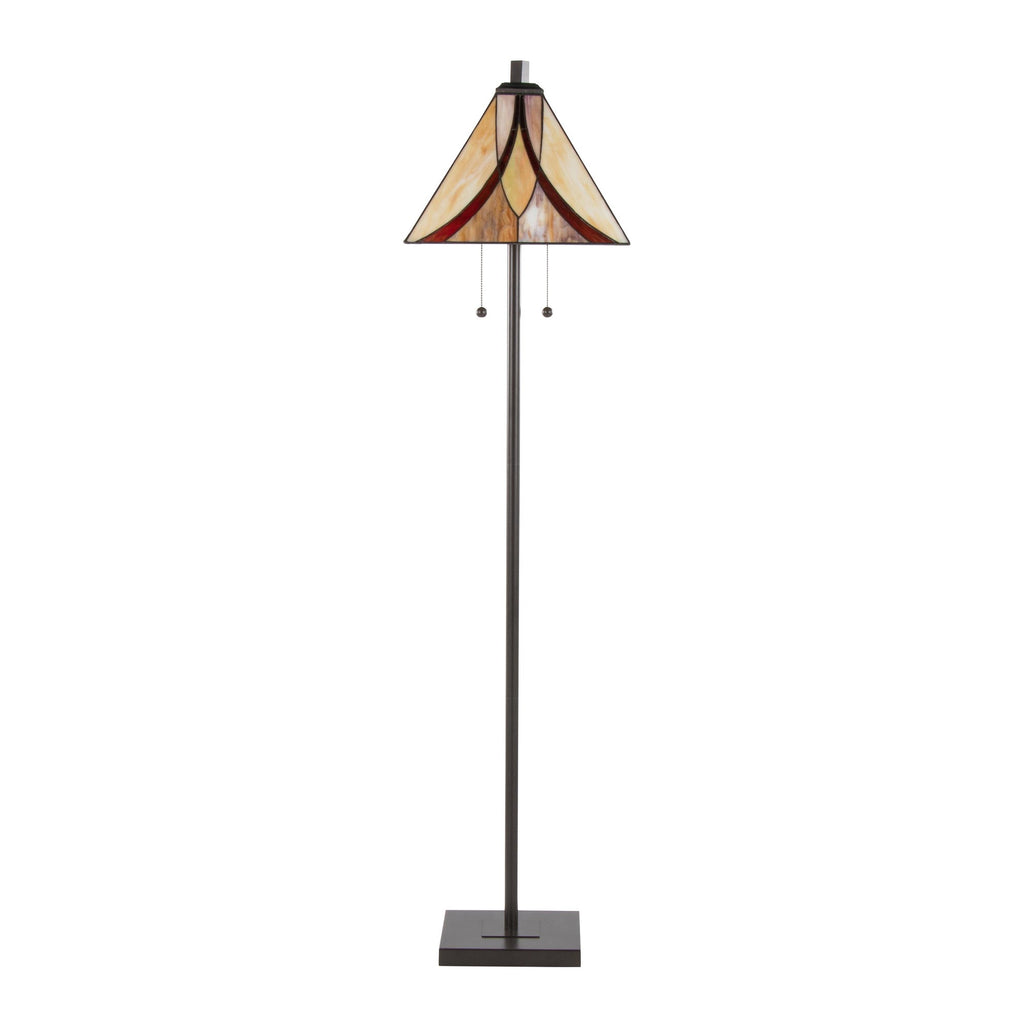 Ren 63" Floor Lamp - Oil Rubbed Bronze Metal, Cream Glass, Brown Glass