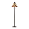 Ren 63" Floor Lamp - Oil Rubbed Bronze Metal, Cream Glass, Brown Glass