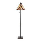 Ren 63" Floor Lamp - Oil Rubbed Bronze Metal, Cream Glass, Brown Glass