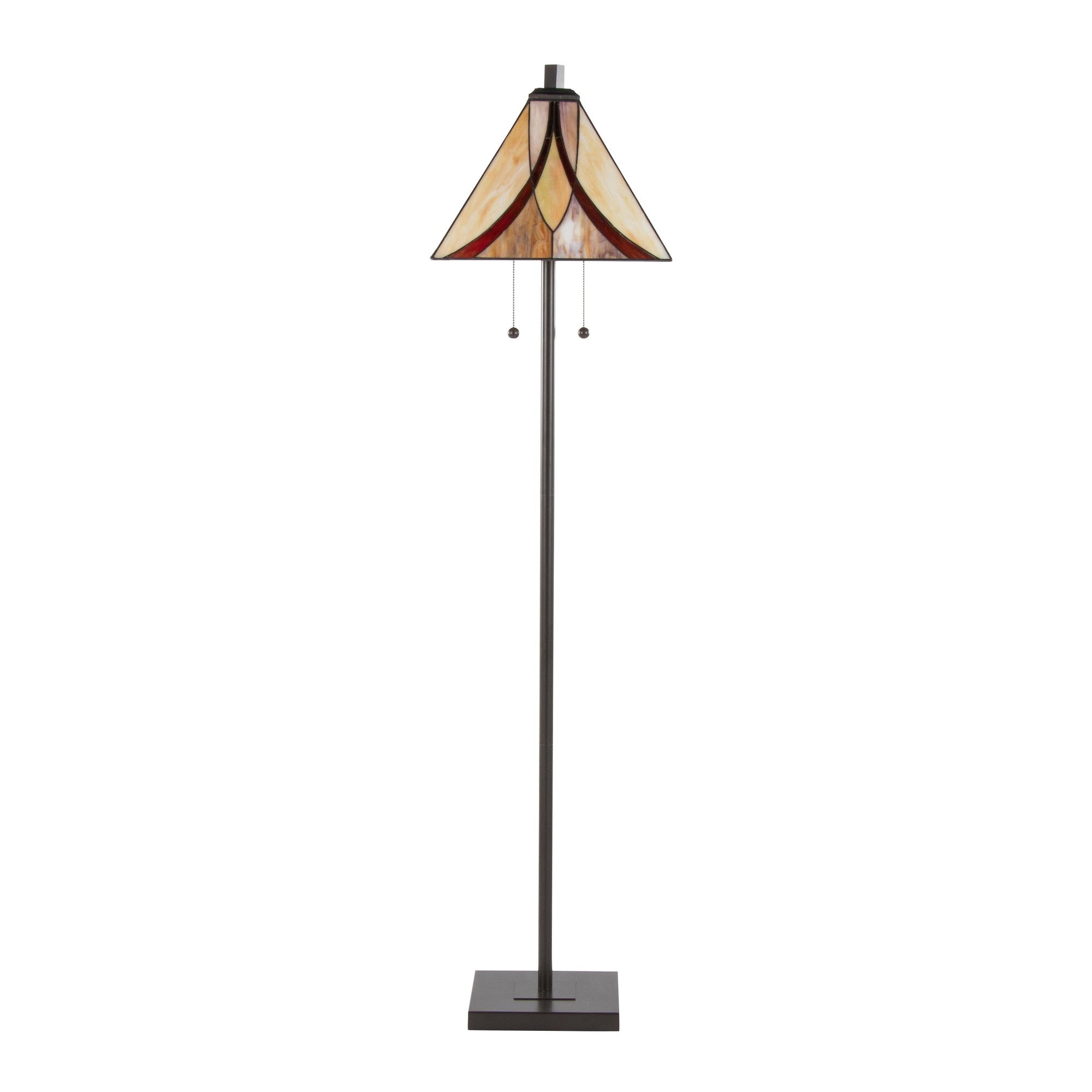 Ren 63" Floor Lamp - Oil Rubbed Bronze Metal, Cream Glass, Brown Glass