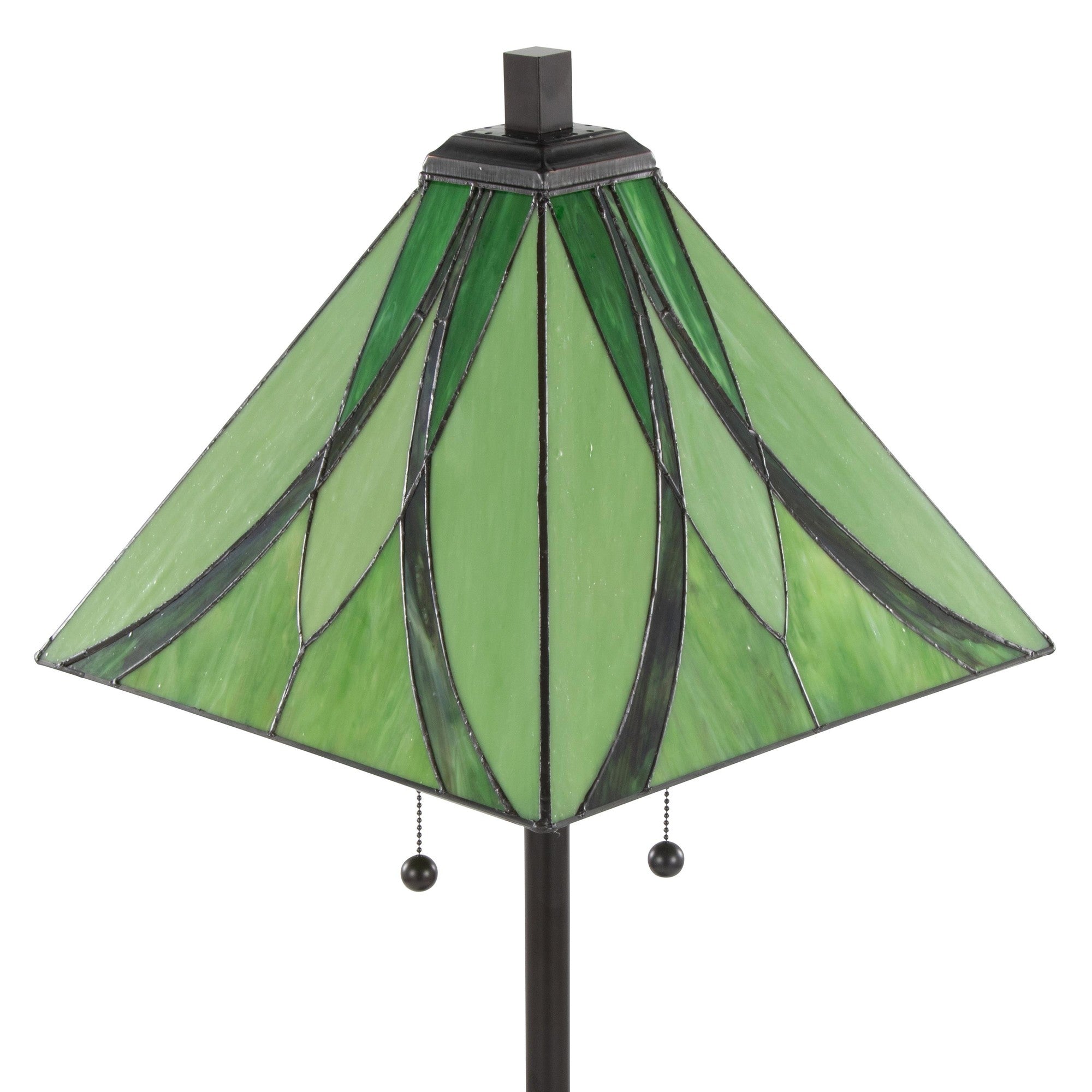 Ren 63" Floor Lamp - Oil Rubbed Bronze Metal, Green Glass