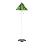 Ren 63" Floor Lamp - Oil Rubbed Bronze Metal, Green Glass