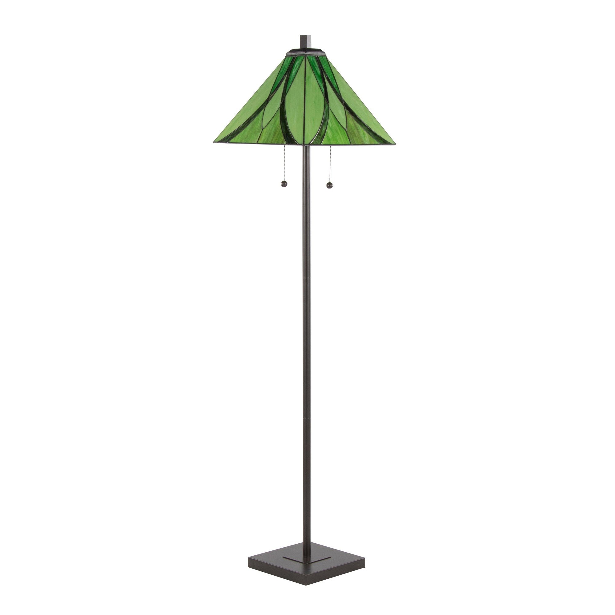 Ren 63" Floor Lamp - Oil Rubbed Bronze Metal, Green Glass