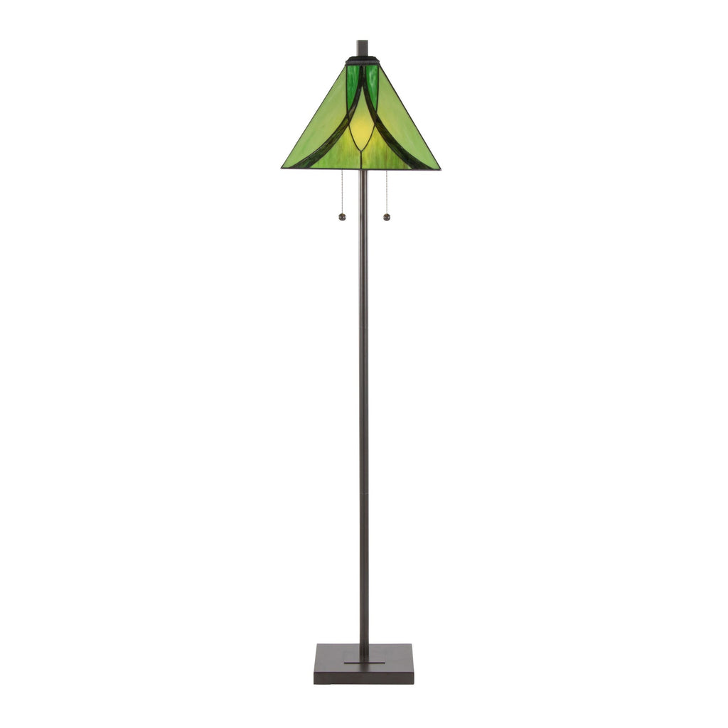 Ren 63" Floor Lamp - Oil Rubbed Bronze Metal, Green Glass