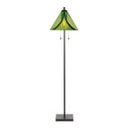 Ren 63" Floor Lamp - Oil Rubbed Bronze Metal, Green Glass