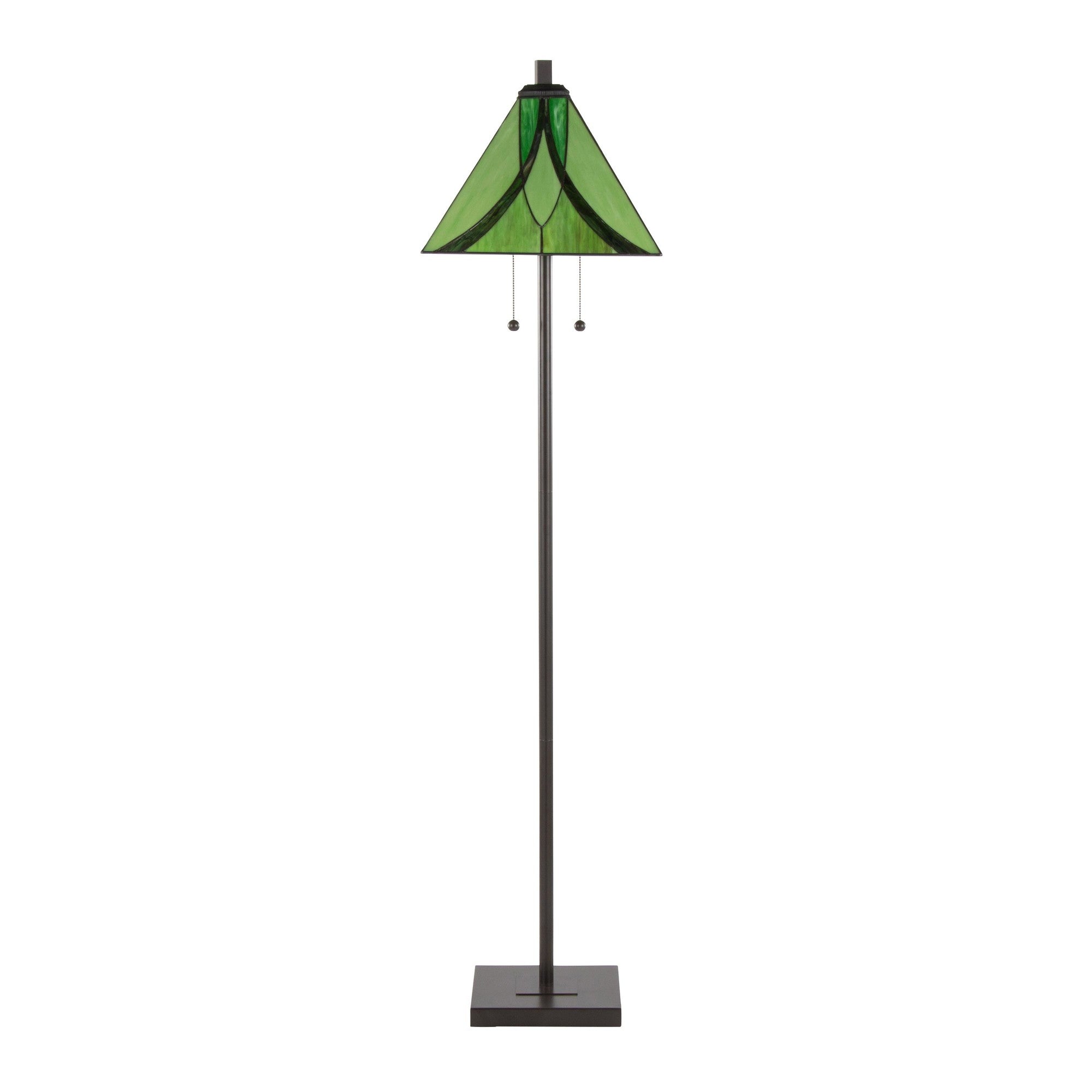 Ren 63" Floor Lamp - Oil Rubbed Bronze Metal, Green Glass