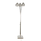 Willow Crystal 75" Metal Floor Lamp - Polished Nickel, White Marble, Clear Crystal