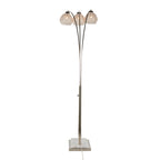 Willow Crystal 75" Metal Floor Lamp - Polished Nickel, White Marble, Clear Crystal