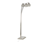 Willow Crystal 75" Metal Floor Lamp - Polished Nickel, White Marble, Clear Crystal