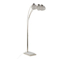 Willow Crystal 75" Metal Floor Lamp - Polished Nickel, White Marble, Clear Crystal