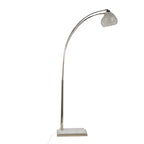 Willow Crystal 75" Metal Floor Lamp - Polished Nickel, White Marble, Clear Crystal