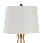 Tripod 61" Metal Floor Lamp - Gold Metal, White Linen